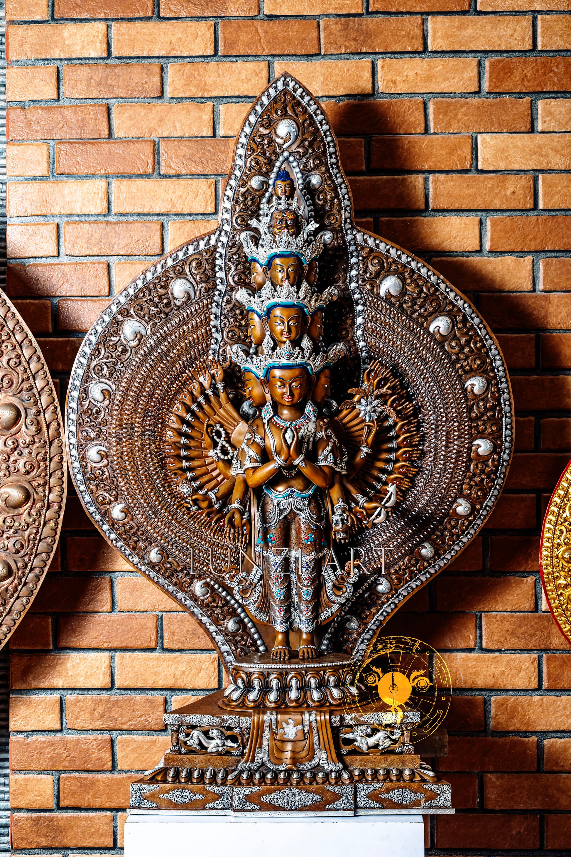 Large Multi-Faceted Thousand-Armed Avalokiteshvara Standing Statue — Masterfully Crafted by a Nationally Certified Artisan - statues