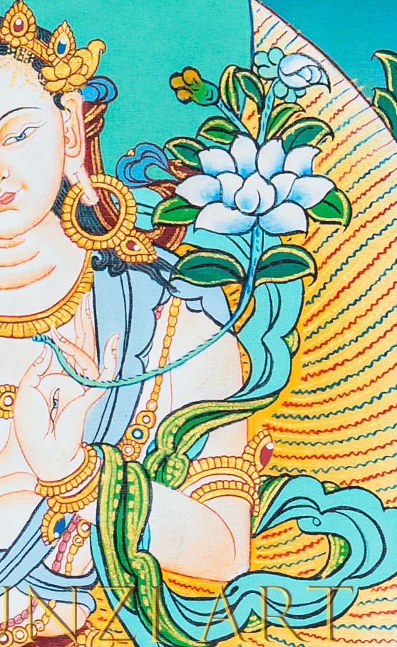 White Tara Thangka: The Mother of Liberation and Longevity - T-B-HT-BB-WT-0066