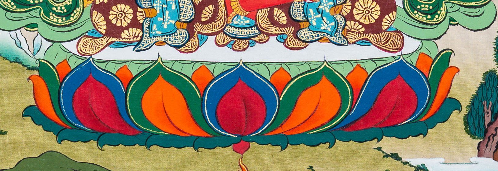 Amitayus Thangka: The Ruby Lord of Infinite Life - T-B-HT-CB-A-0056