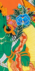 Hand-painted Green Tara Thangka Painting - T-B-HT-RB-GT-0036