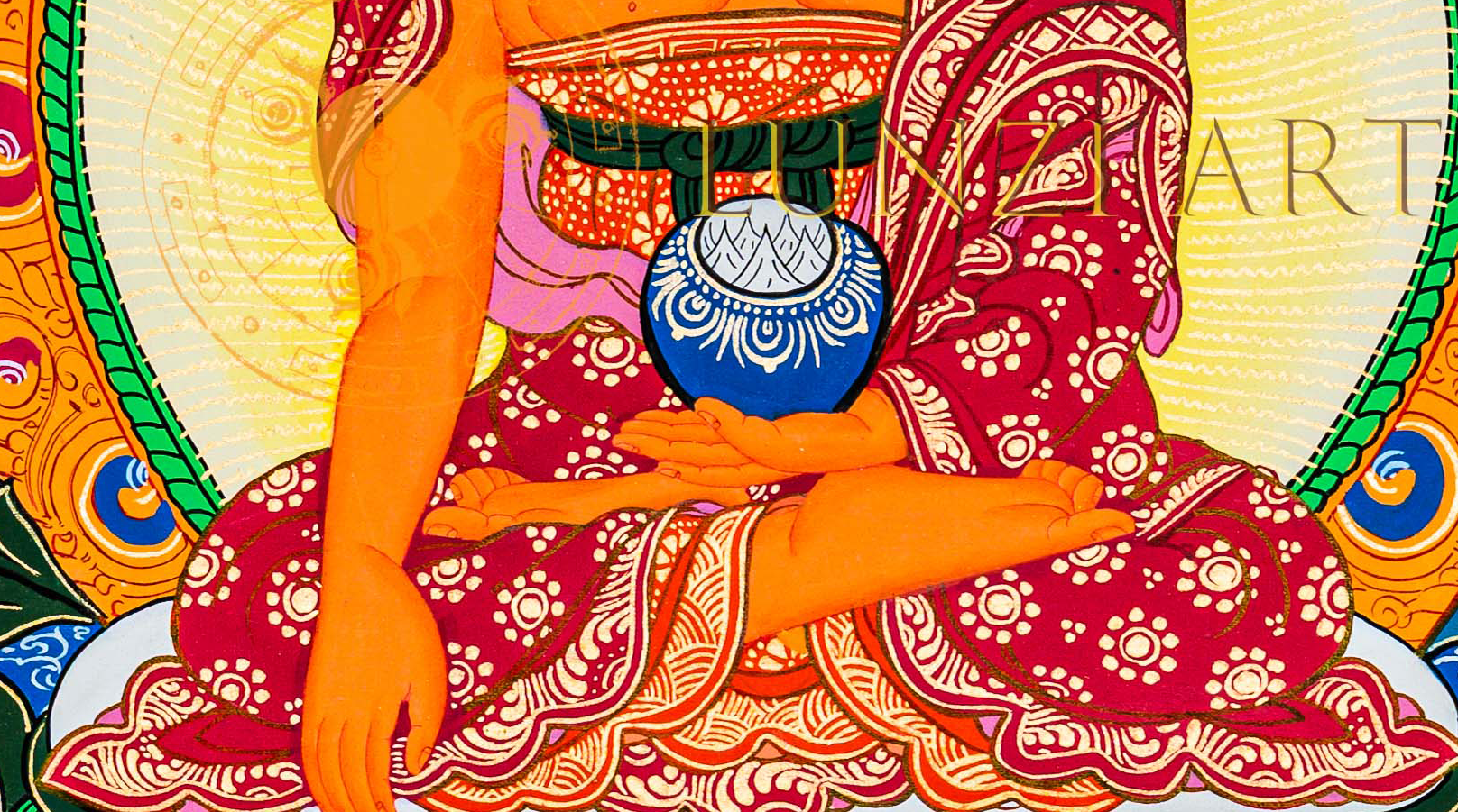 Hand-painted Shakyamuni Buddha Thangka Painting - T-B-HT-RB-SB-0034