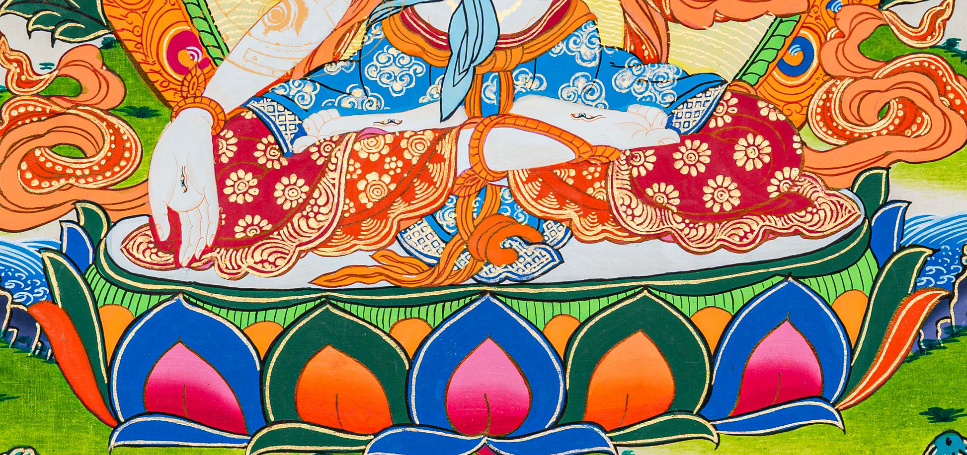 Hand-painted White Tara Thangka - T-B-HT-RB-WT-0032