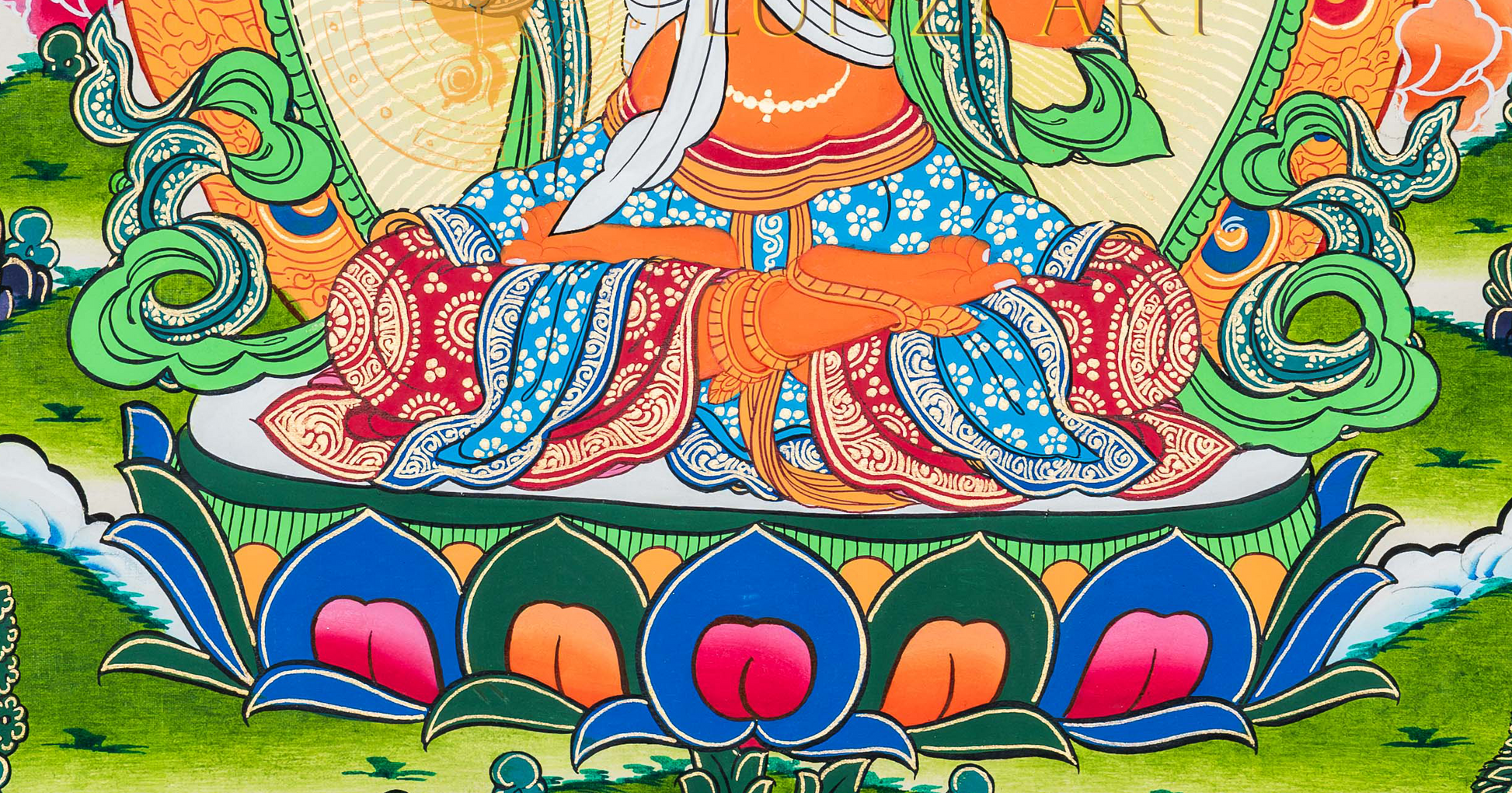 Hand-painted Manjushri Thangka Painting - T-B-HT-RB-M-004