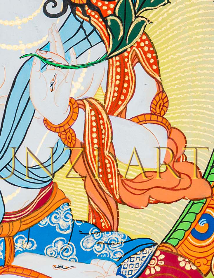 Hand-painted White Tara Thangka - T-B-HT-RB-WT-0032