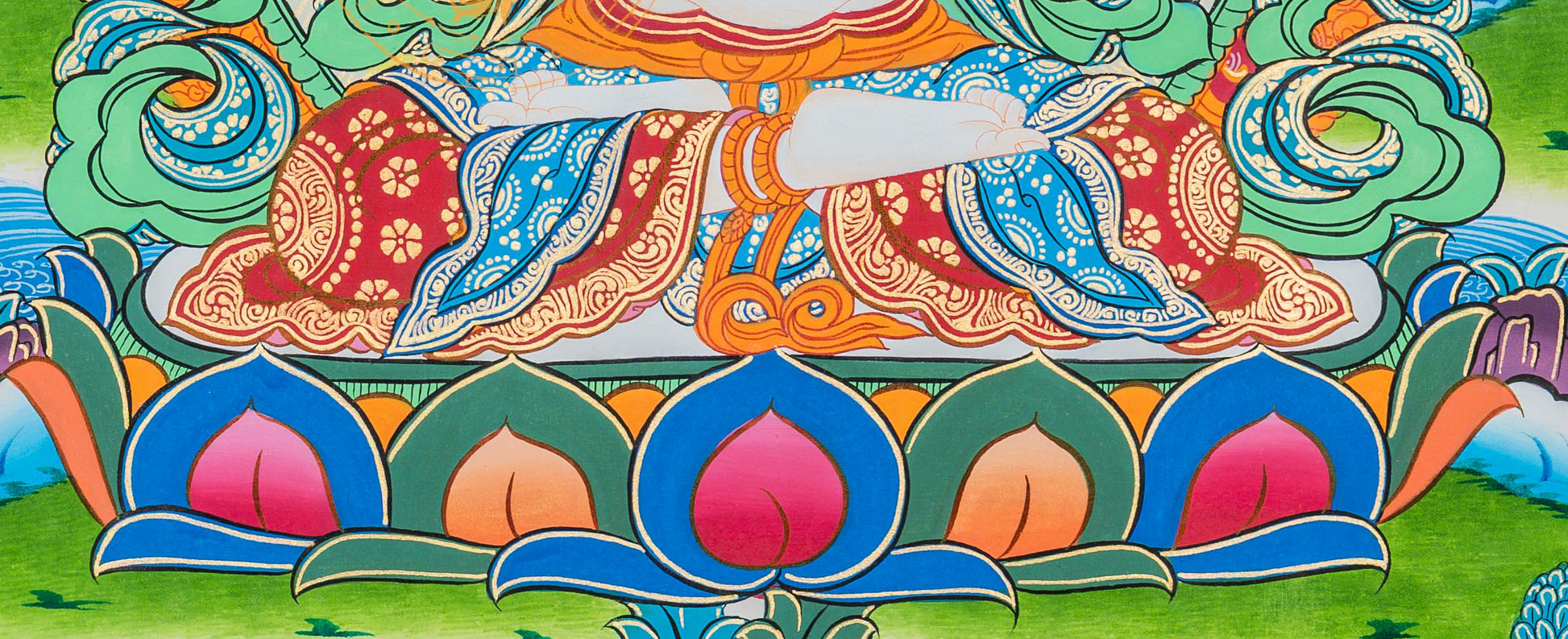 Hand-painted Chenrezig Thangka Painting - T-B-HT-RB-C-004