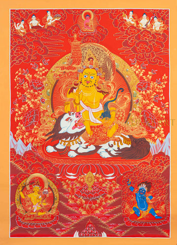 Lion Jambhala (Vaisravana): The Golden King of Protection and Prosperity - T-N-MB-RB-LJ-0004