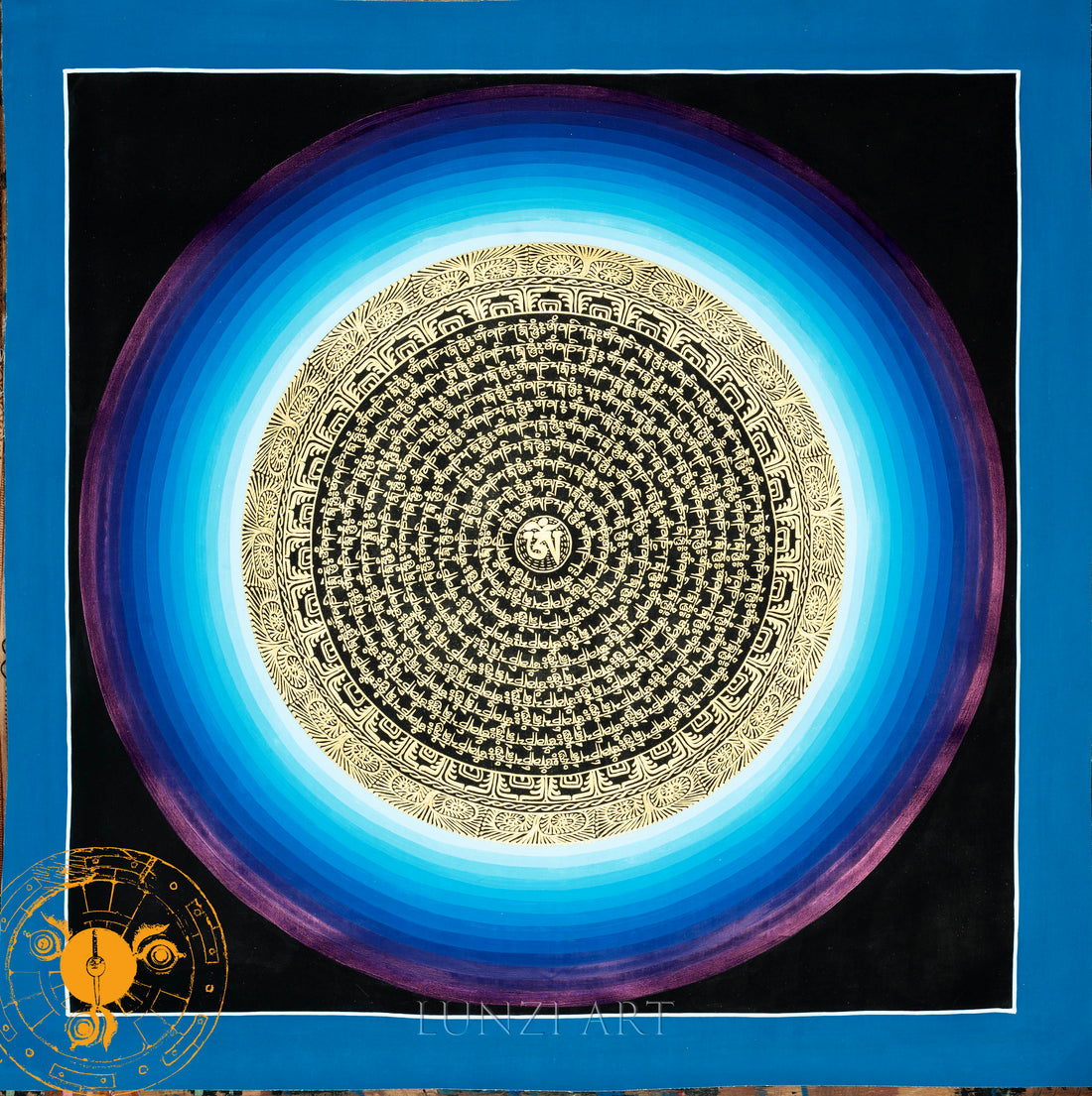 Lotus Mantra Mandala “Sacred OM & the Six Syllables" - Thangka