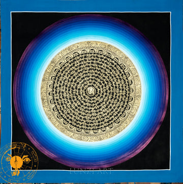 Lotus Mantra Mandala “Sacred OM & the Six Syllables" - Thangka