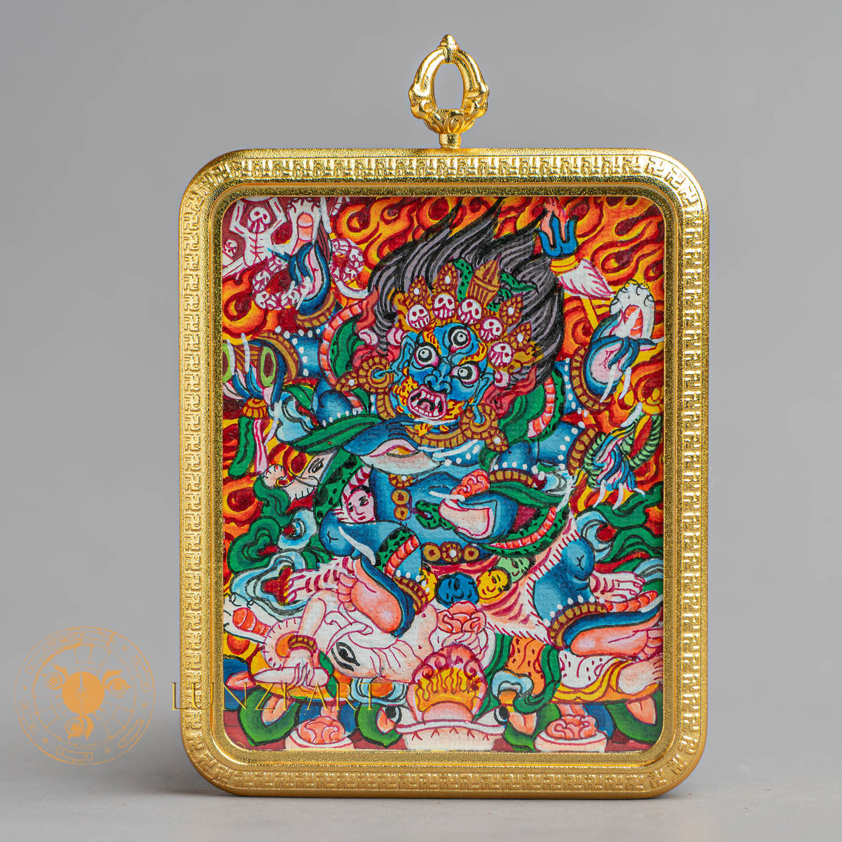 Mahakala Locket Thangka: For Protection & Spiritual Strength - L-M-50