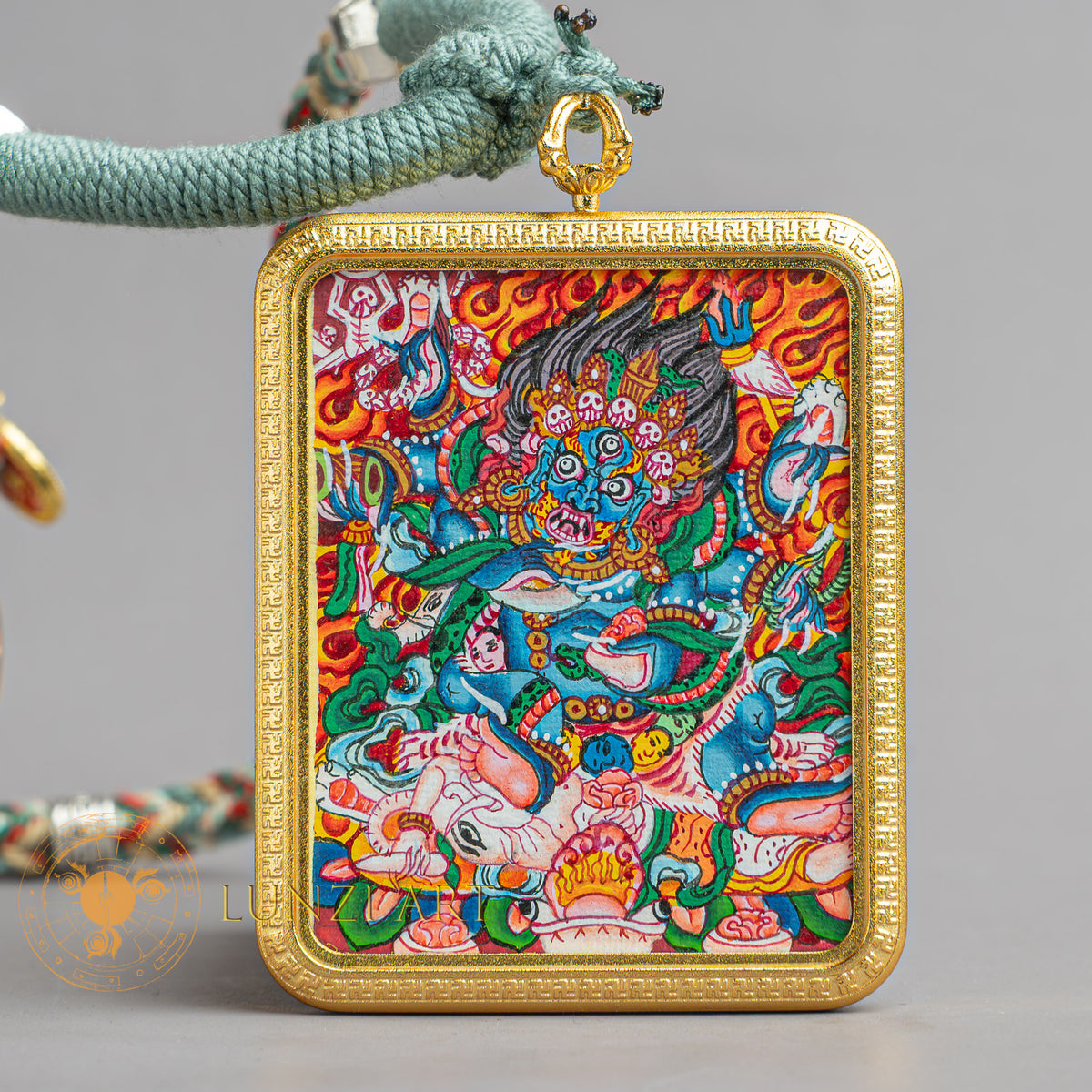 Mahakala Locket Thangka: For Protection & Spiritual Strength - L-M-50