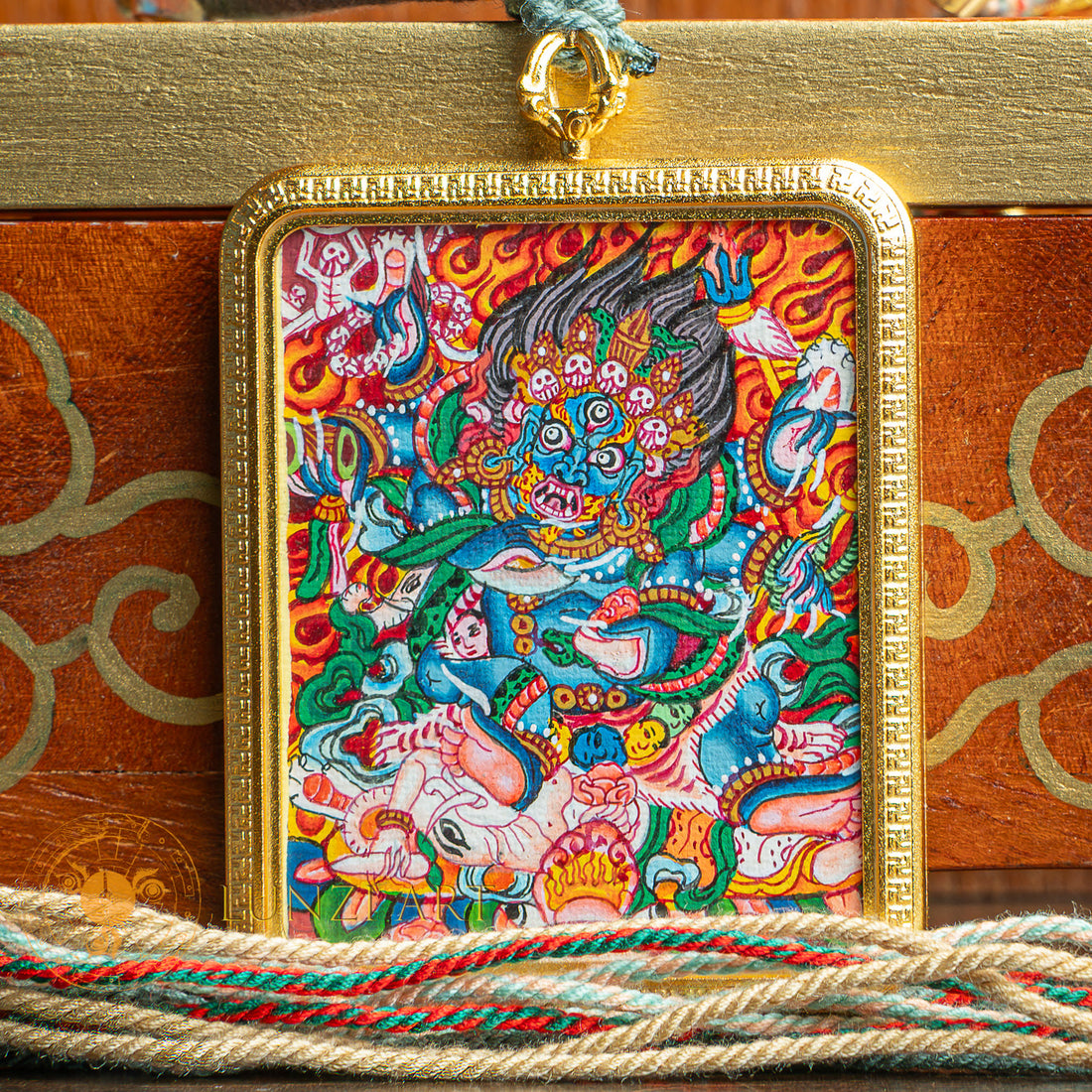 Mahakala Locket Thangka: For Protection & Spiritual Strength - L-M-50