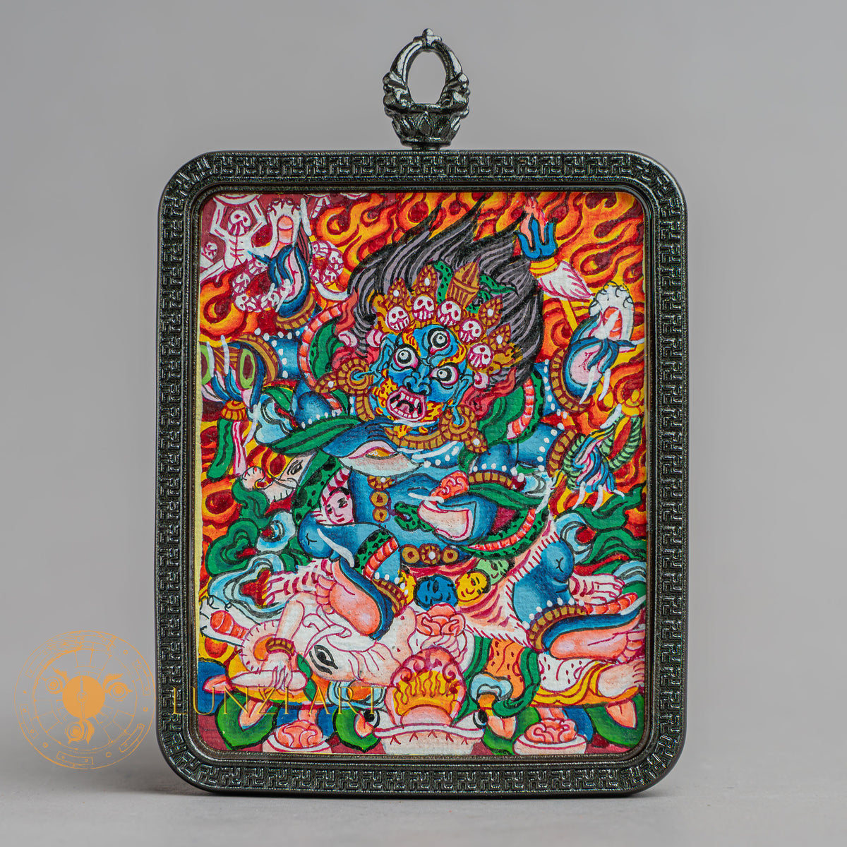 Mahakala Locket Thangka: For Protection & Spiritual Strength - L-M-52