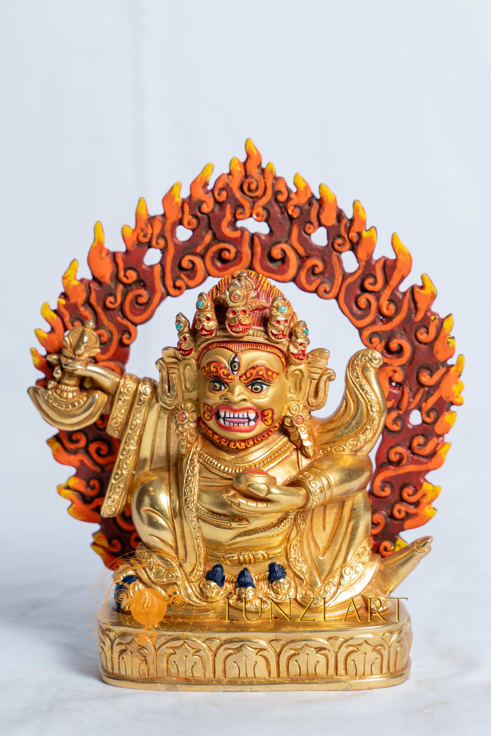 Mahakala Statue | Copper with 24k Full Gold Plating - statues