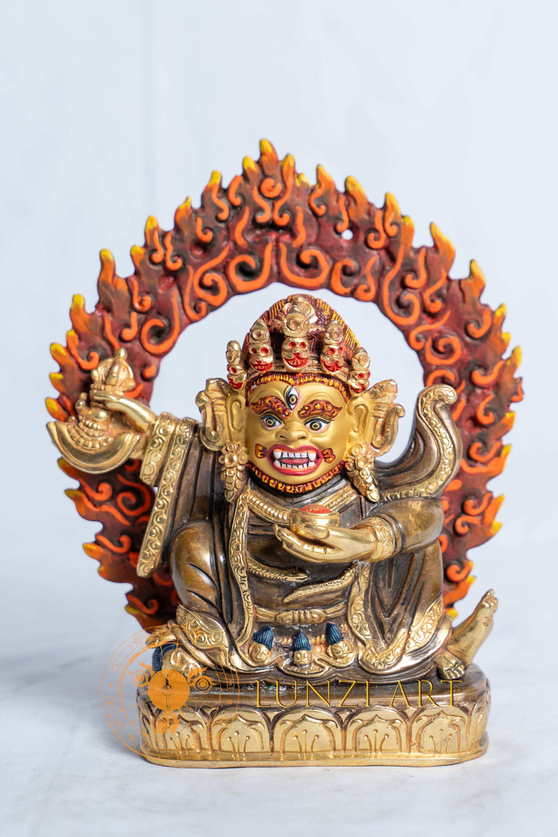 Mahakala Statue | Copper with 24k Half Gold Plating - S-B-RM-HG-CG-MK-0049