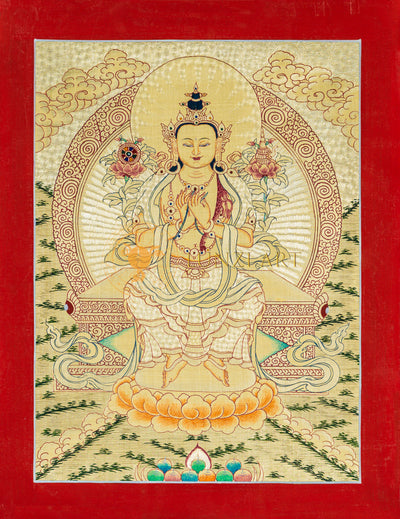 Maitreya Buddha Thangka: The Future Buddha - T-B-HT-RB-MB-0071