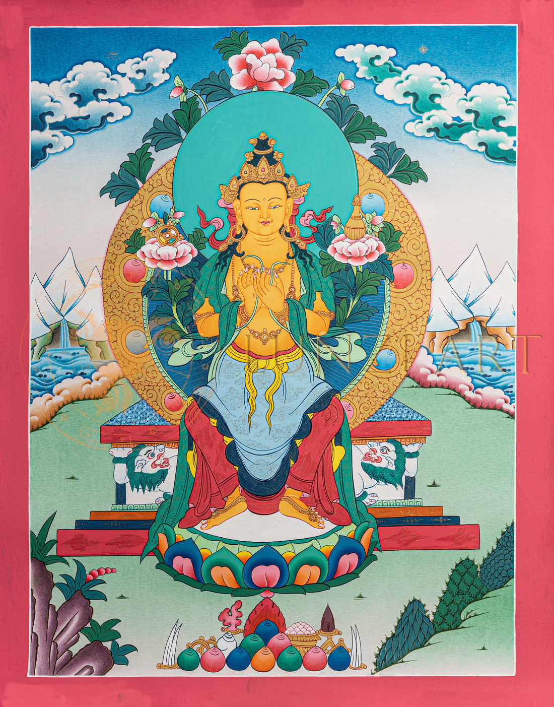 Maitreya Thangka: The Future Buddha of Loving-Kindness - T-S-BT-RB-M-0166