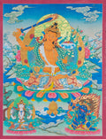 Majestic Manjushri Thangka: Embody Wisdom and Enlightenment with Authentic Art - T-S-BT-RB-AU-M-0114