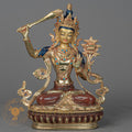 Manjushree Statue | Handcrafted Half Gold Plated - S-P-BA-HG-CG-M-00212