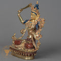 Manjushree Statue | Handcrafted Half Gold Plated - S-P-BA-HG-CG-M-00212