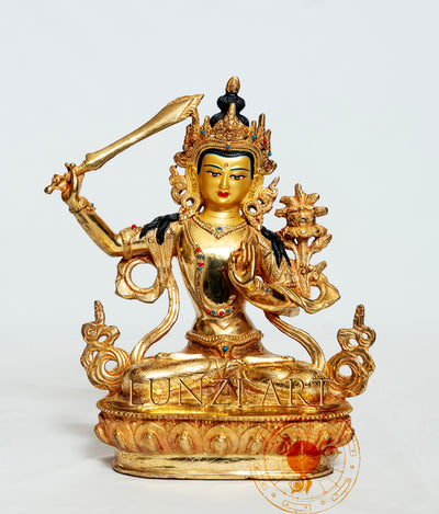 Manjushri Statue | 24k Gold Plated on Copper - statues