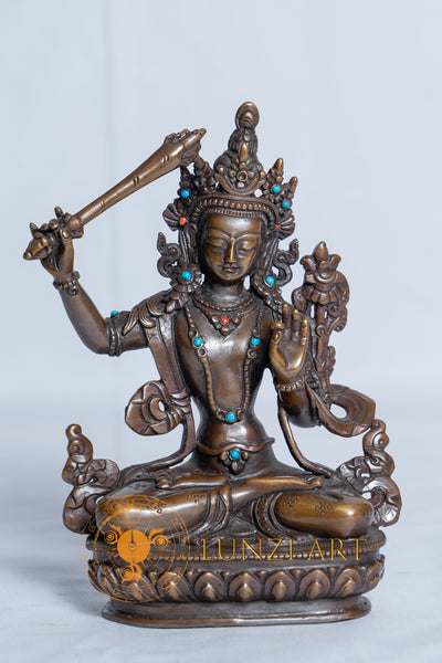 Manjushri Statue | Copper Oxidized - statues