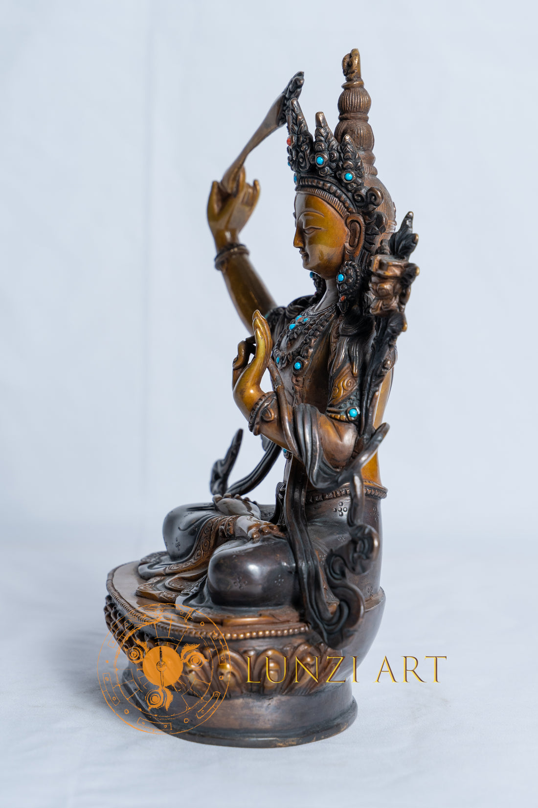 Manjushri Statue | Copper Oxidized - statues