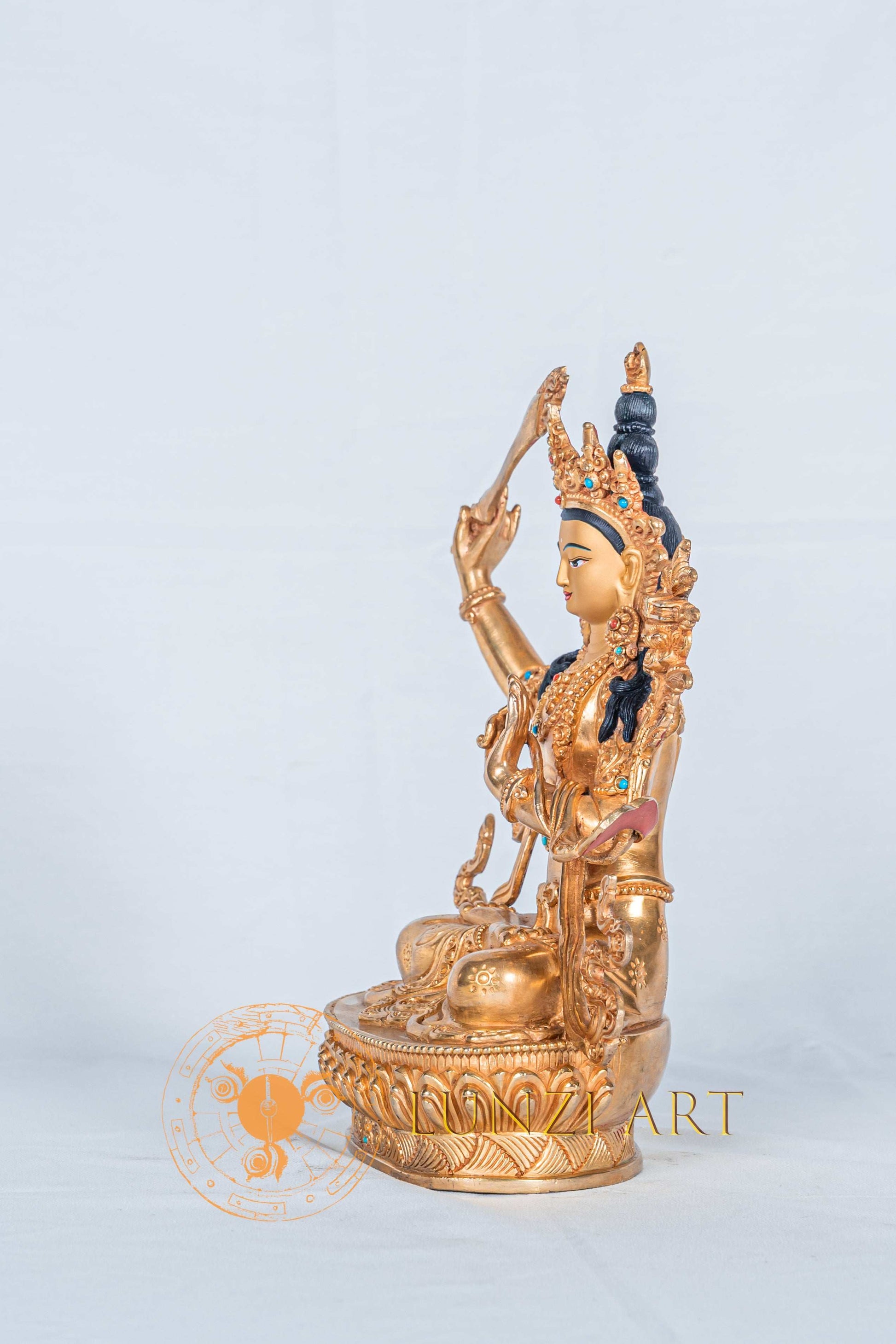 Manjushri Statue | Fully Gold-Plated Copper - statues