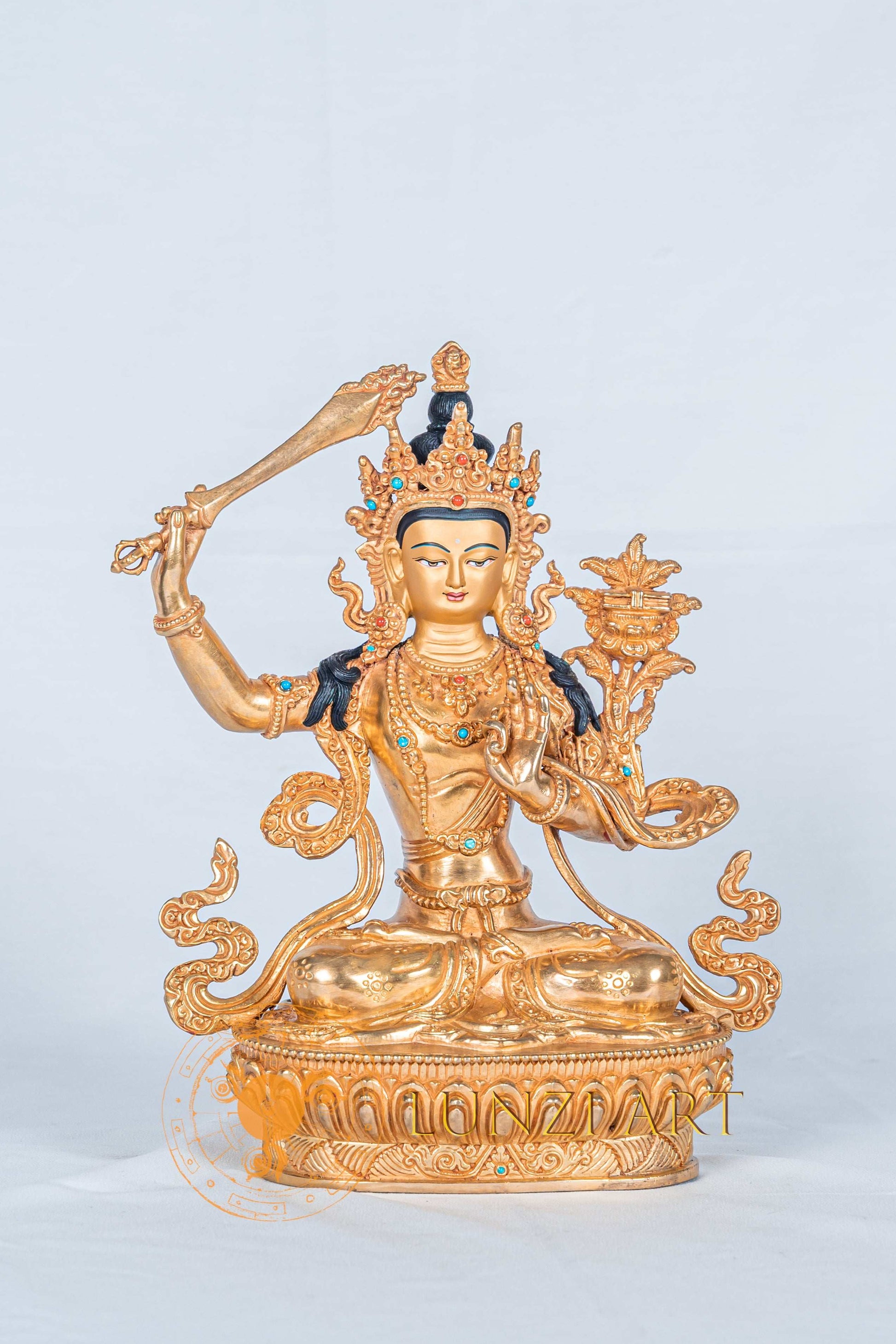 Manjushri Statue | Fully Gold-Plated Copper - statues