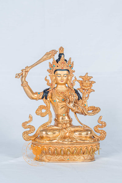 Manjushri Statue | Fully Gold-Plated Copper - statues