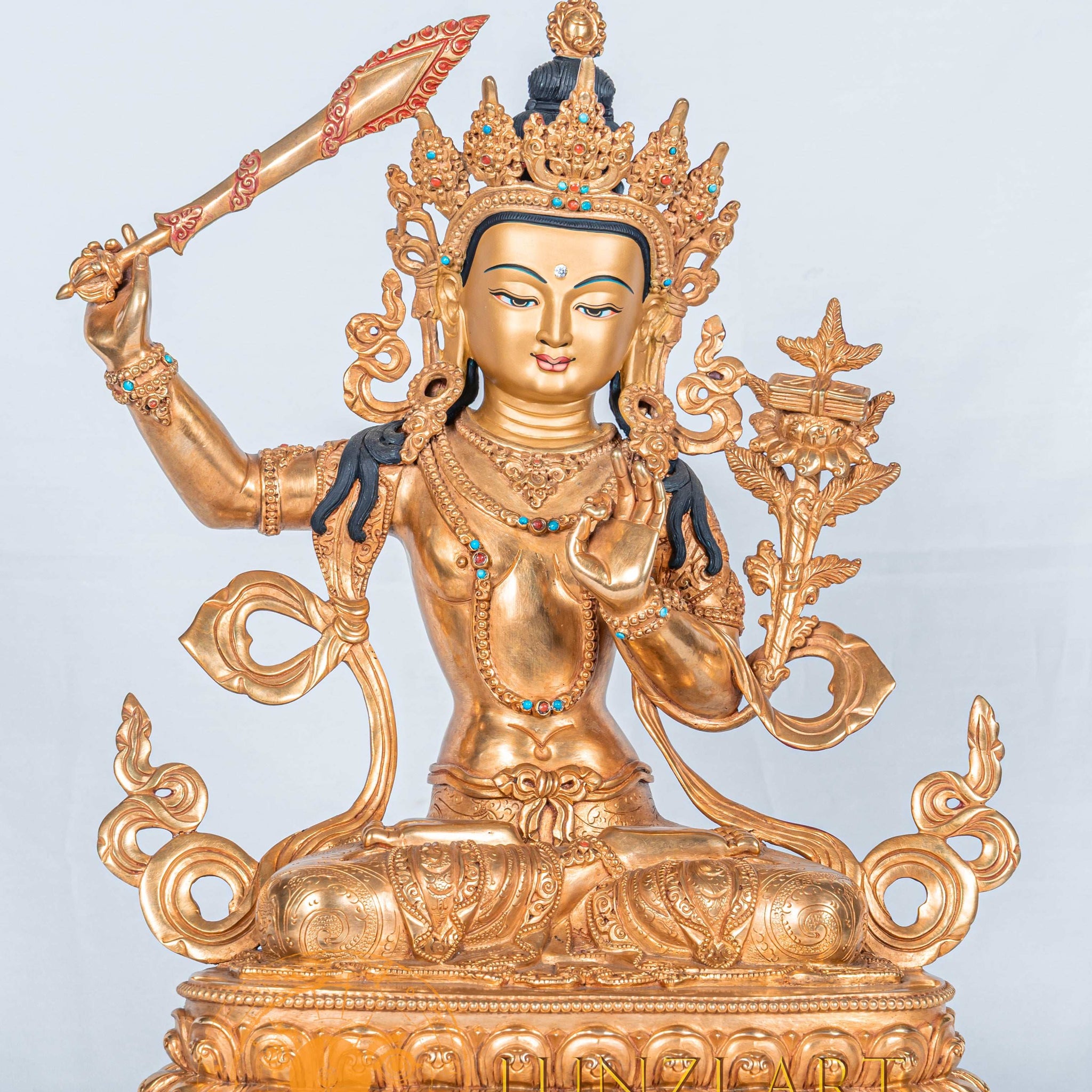 Manjushri Statue | Fully Gold-Plated Copper - statues