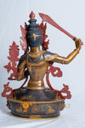 Manjushri Statue | Half Gold Plated Copper - statues