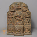 Manjushri Temple Altar | Hand-Carved Wood & Clay Wisdom Relief - w-s-sh-ma-0007