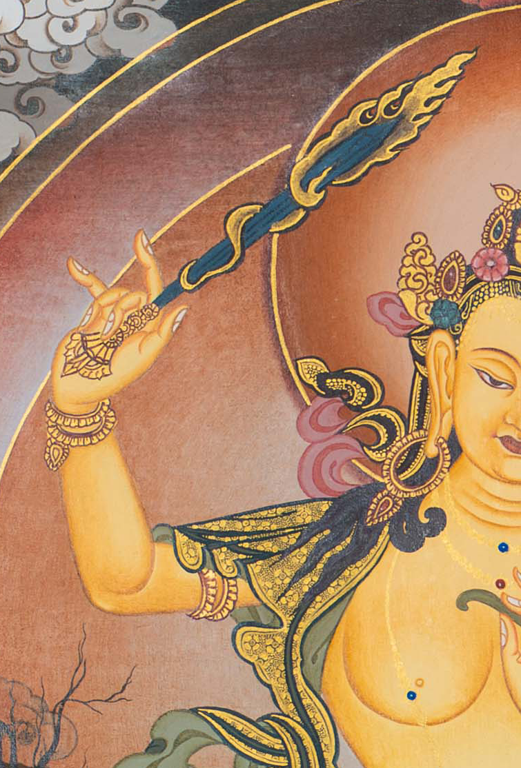 Manjushri Thangka: Embodiment of Transcendent Wisdom - T-S-BT-CB-AU-M-0125