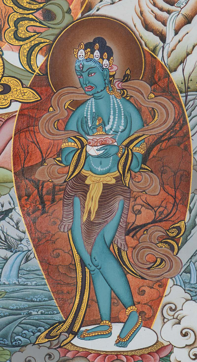 Manjushri Thangka: Embodiment of Transcendent Wisdom - T-S-BT-CB-AU-M-0125