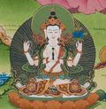 Manjushri Thangka: The Wisdom Blade of Enlightenment - T-S-BT-PB-AU-M-0117