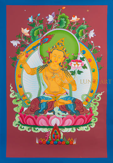 Manjushri Thangkas: The Bodhisattva of Transcendent Wisdom - T-N-ET-BB-AU-M-0071