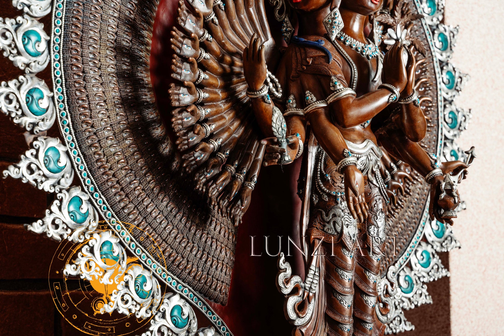 Master-Crafted Thousand Arm Avalokiteshvara Stnading Statue - S-P-SS-CS-TAA-0007