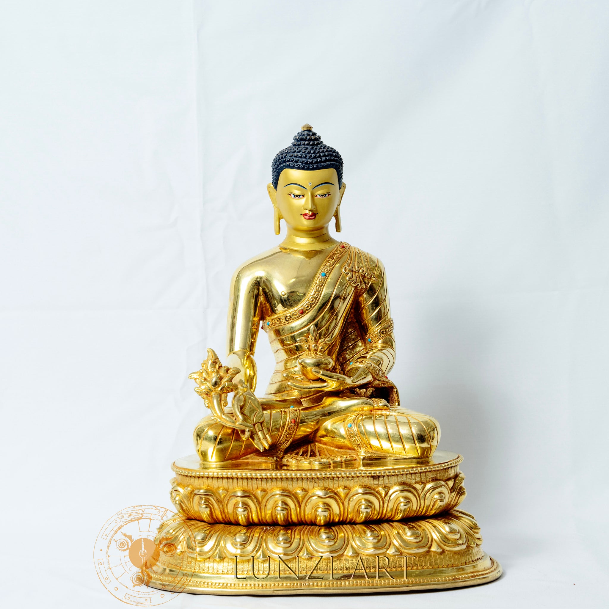 Medicine Buddha Statue | Copper Glided With 24k Gold Plating - statues