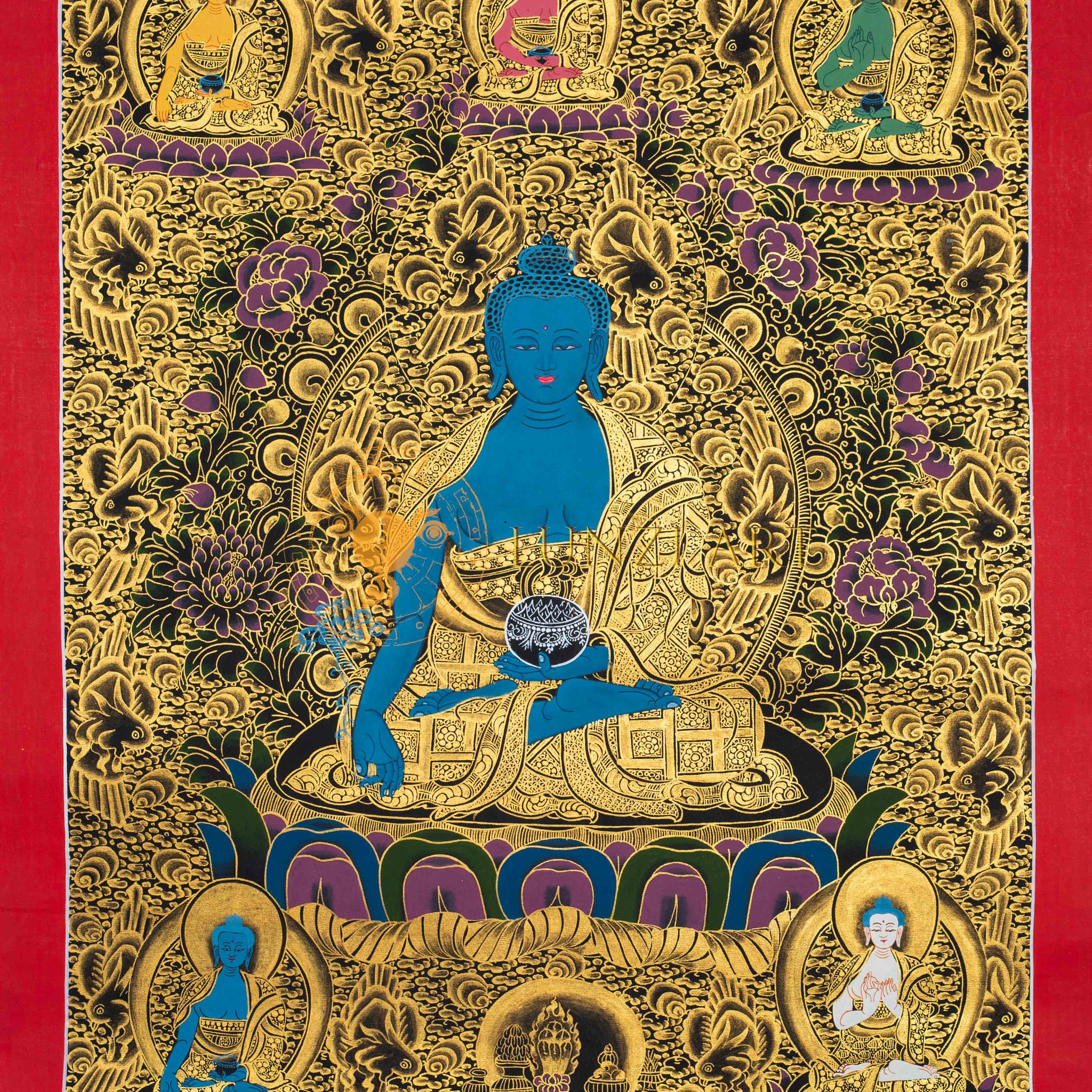 Medicine Buddha Thangka: Scared Tibetan Healing Art - Thangka
