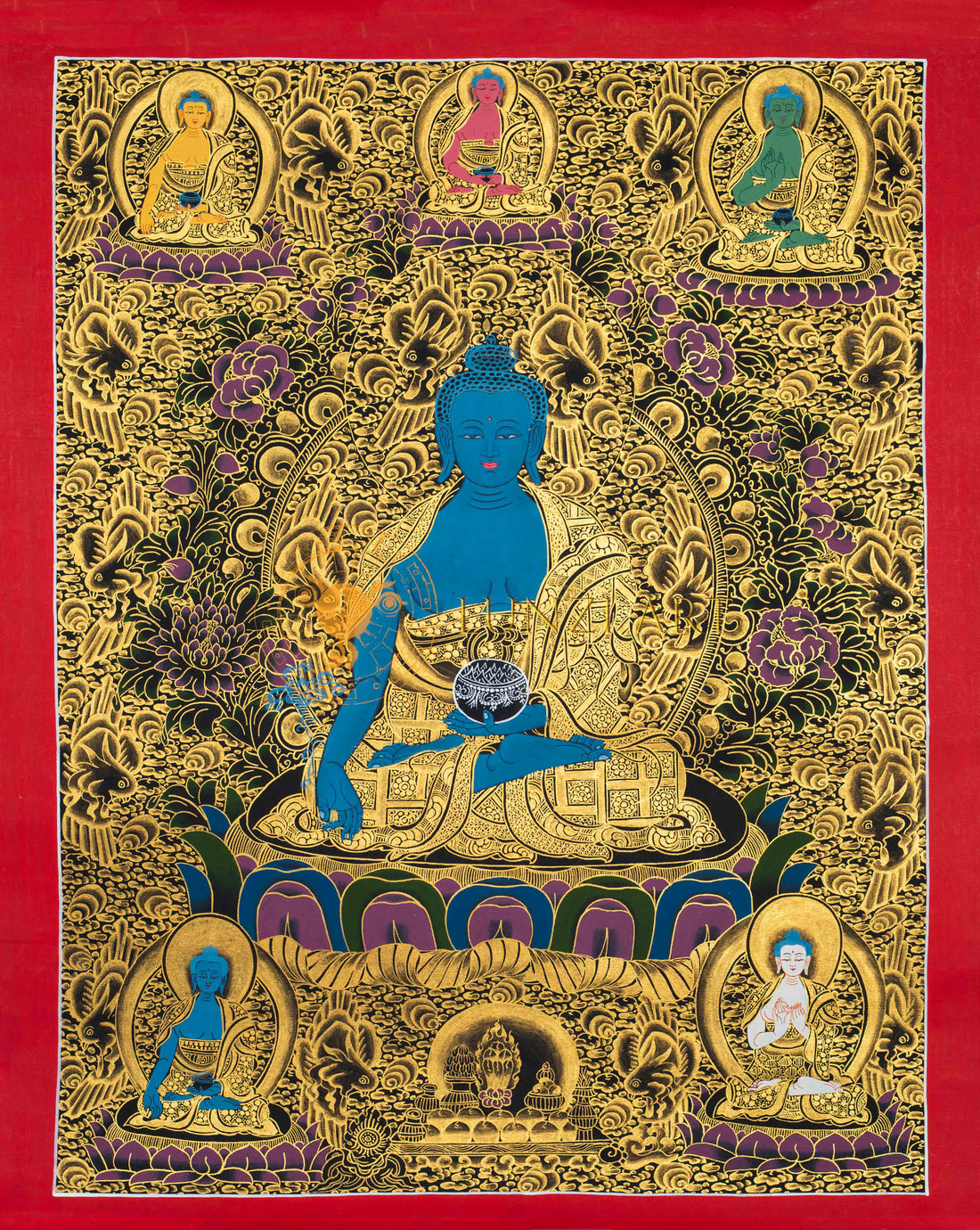 Medicine Buddha Thangka: Scared Tibetan Healing Art - Thangka