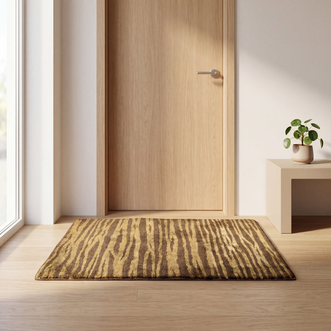 Meditation Mat / Door Mat | Handwoven Pure Tibetan Wool and Silk Carpet - C-B-10