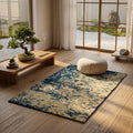 Meditation Mat / Door Mat | Handwoven Pure Wool and Silk Carpet - C-B-5