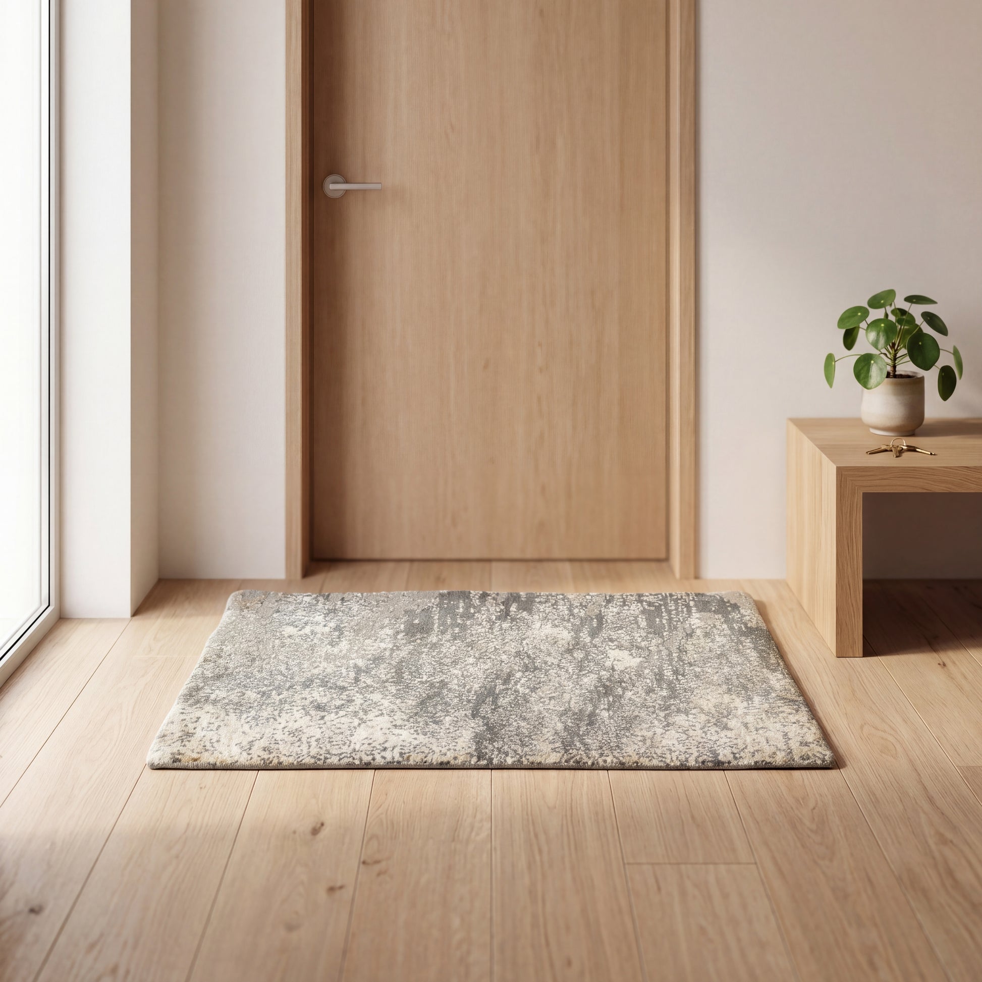 Meditation Mat / Door Mat | Handwoven Wool and Silk Carpet - C-B-11