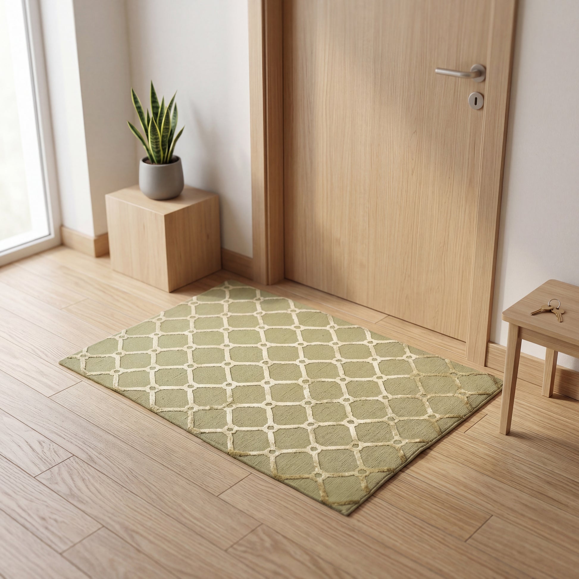 Meditation Mat / Door Mat | Handwoven Wool and Silk Carpet - C-B-18