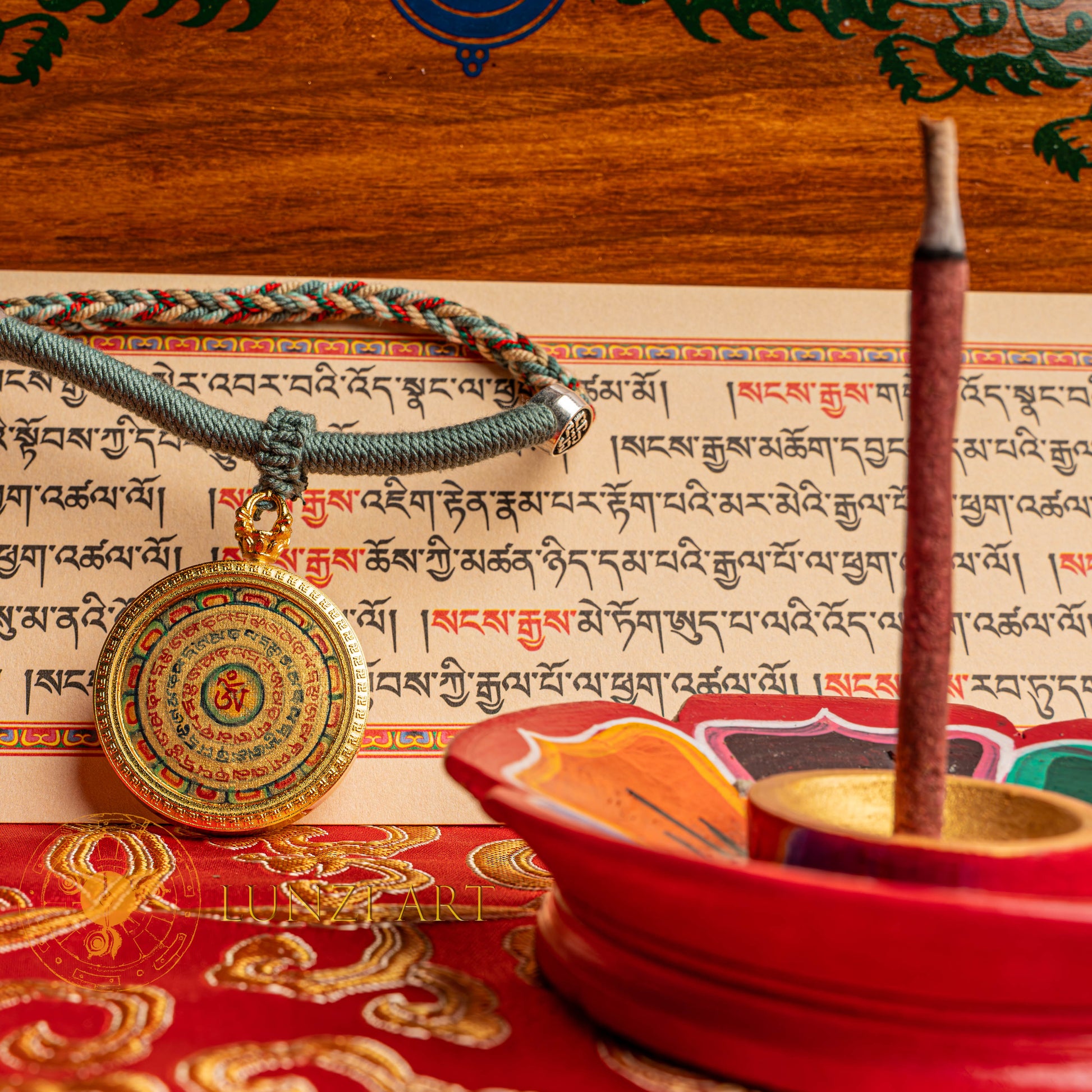 Om Mantra Ghau Locket Thangka - L-OM-38