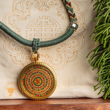 Om Mantra Ghau Locket Thangka - L-OM-38