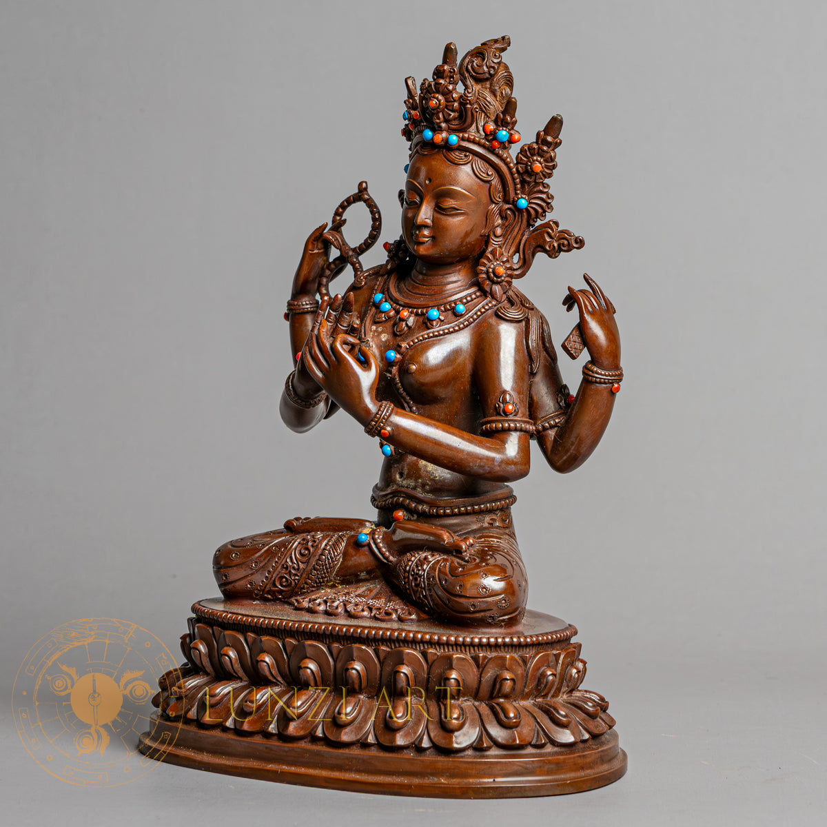Pragya Paramita Statue | Copper Oxidized - S-P-R-C-PP-00218