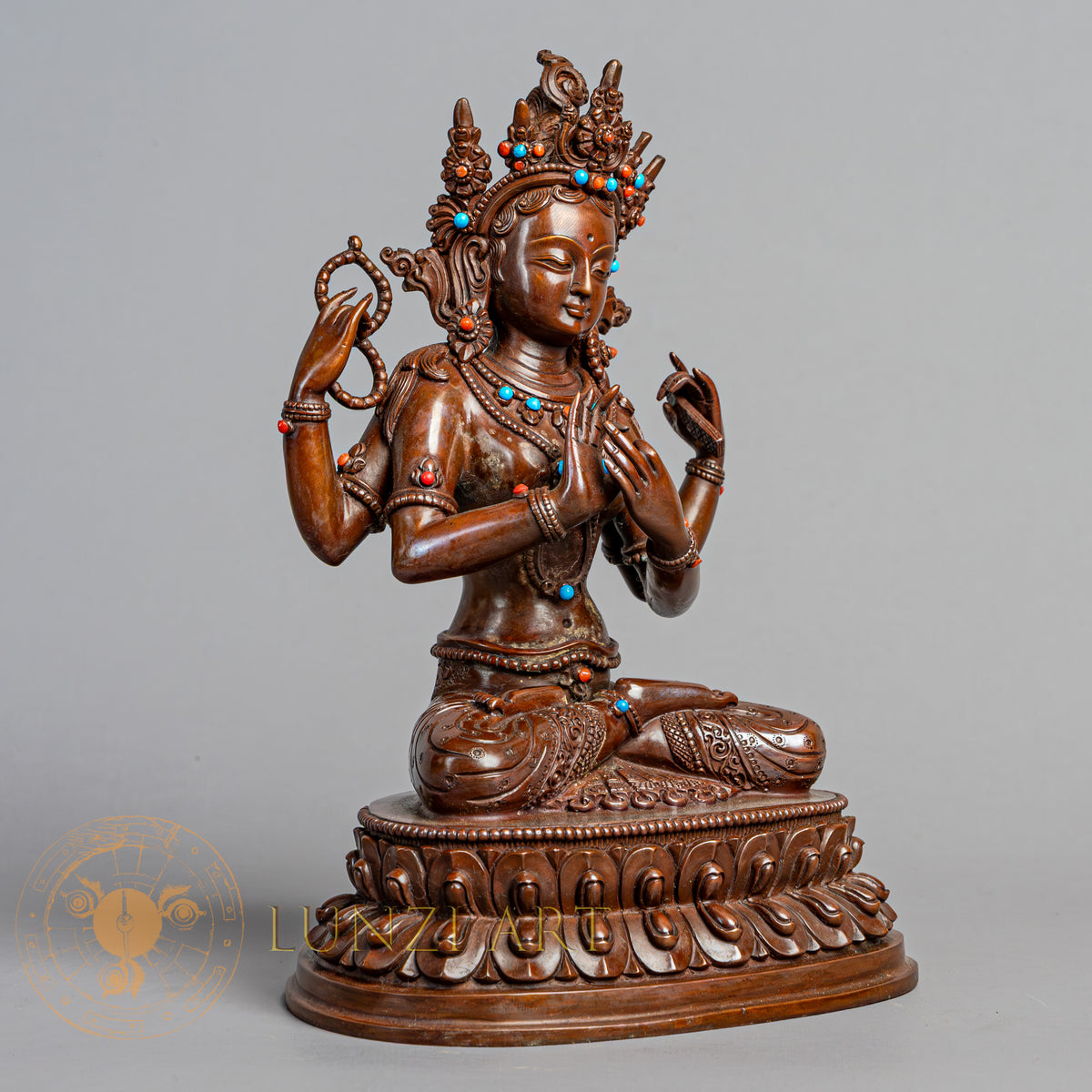 Pragya Paramita Statue | Copper Oxidized - S-P-R-C-PP-00218