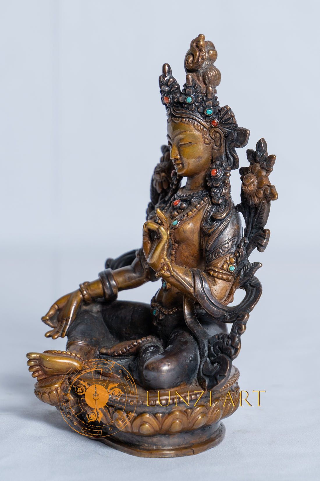 Premium Green Tara Statue | Copper Oxidized - S-B-RM-C-GT-0007