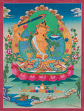 Radiant Manjushri Thangka: Embrace Wisdom and Enlightenment - T-S-BT-RB-AU-M-0111